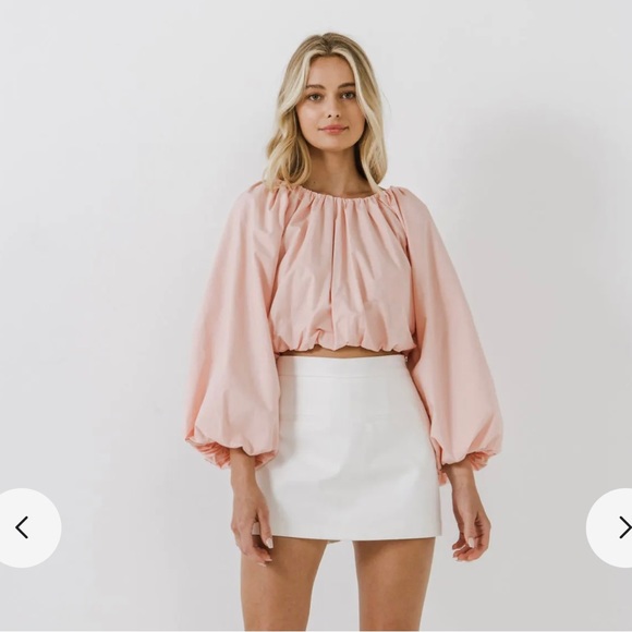 English Factory Cropped Blouson Top S - Picture 2 of 5